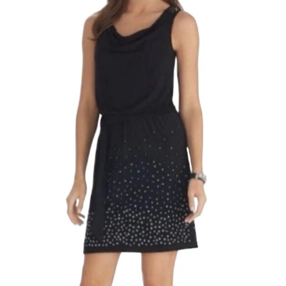 White House Black Market Dresses & Skirts - White House Black Market Black Sleeveless Studded Skirt Casual Dress Size XS
